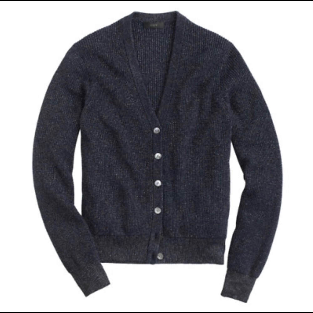 BNWOT ribbed sparkle navy cardigan J. Crew